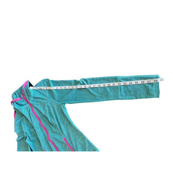 Lukka Jacket Teal Blue Striped Zip Up Hoodie Lightweight Womens Size M - Picture 10 of 15